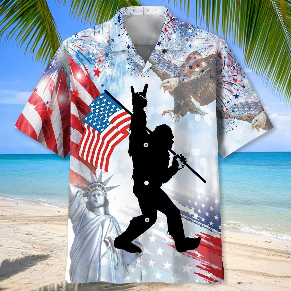 Bigfoot 250 Years Of Freedom 4th Of July Hawaiian Shirt Patriotic Aloha Shirt Gift For Men – Blissandwear