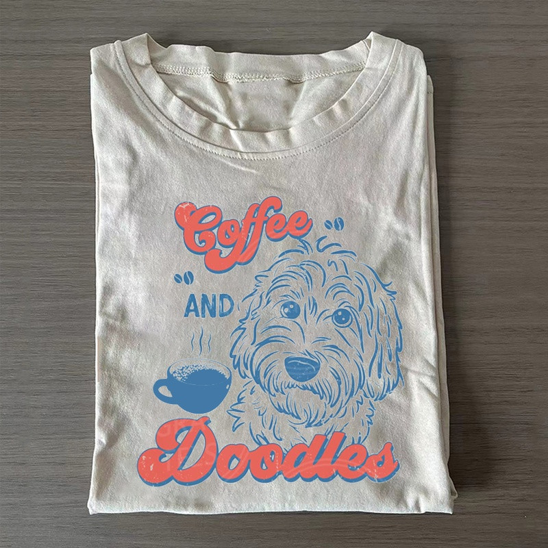 Coffee And Doodles T-shirt Goldendoodle Merch Best Gift For Coffee Addicts – Blissandwear