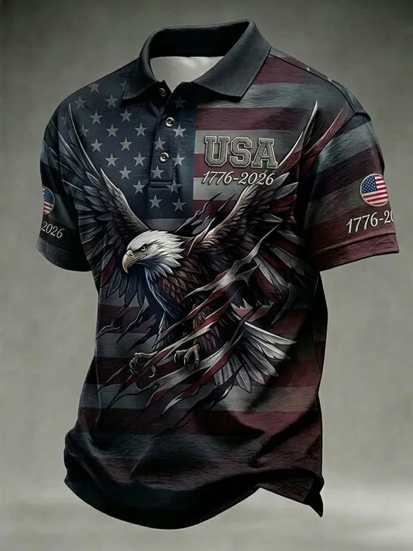 Eagle America 250 Years Retro Polo Shirt 4Th Of July Clothing Gift For Patriots – Blissandwear