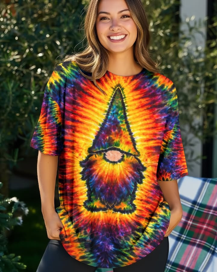 Gnome Hippie Tie-Dye Shirt Colorful Boho Merch Gift For Festival Lovers – Blissandwear