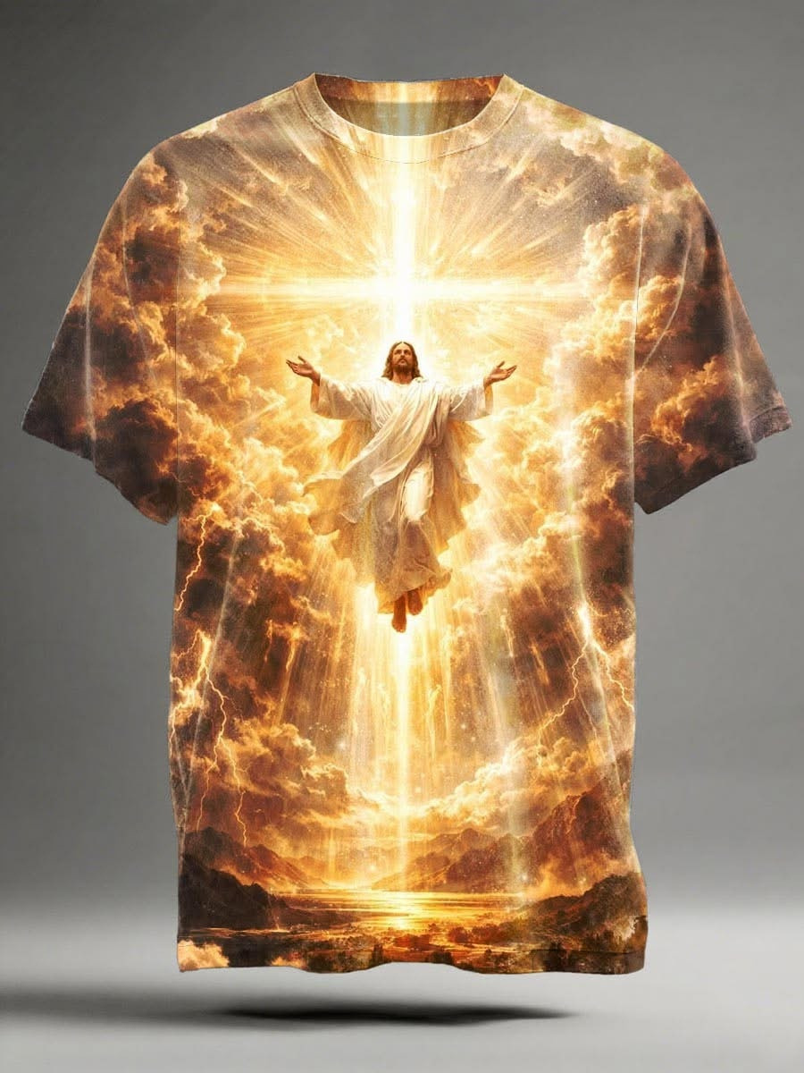 Jesus Shining Light Religious T-Shirt Heavenly Merch Gift For Devout Christians – Blissandwear