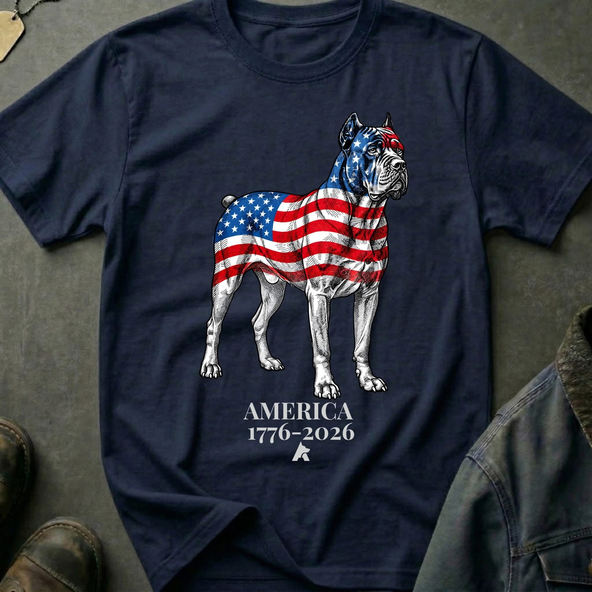 USa Flag Cane Corso Iron And Stripes Shirt USA 250Th Anniversary Merch Patriotic Gifts – Blissandwear