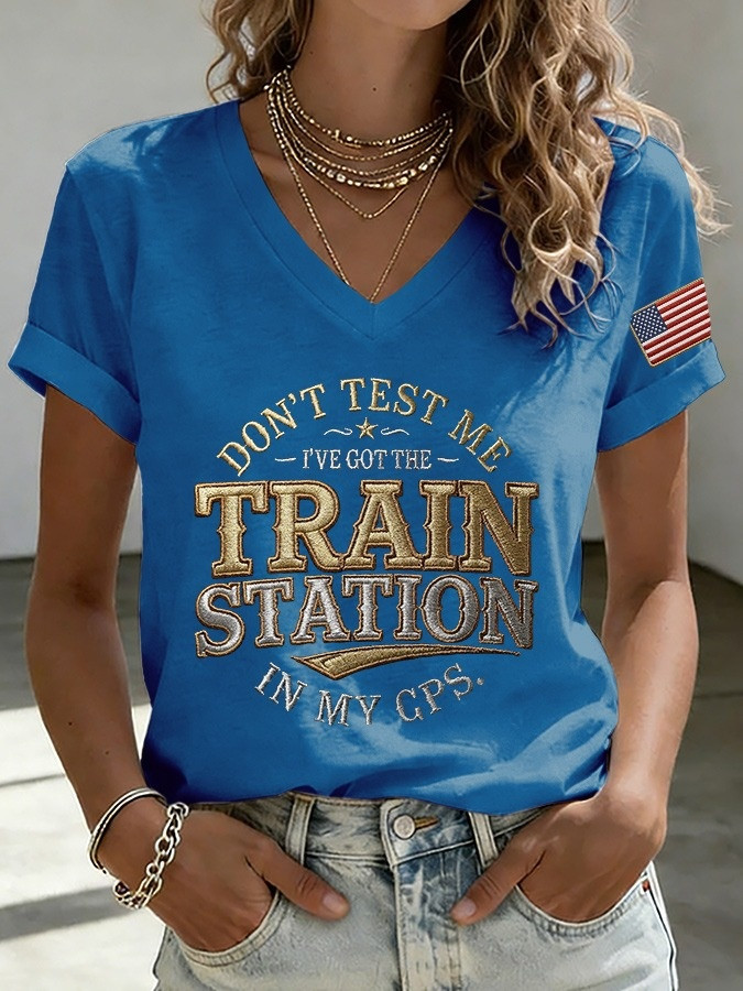 Yellowstone Merch Train Station In My GPS V-Neck Shirt Women’s Gift For Show Lovers – Blissandwear